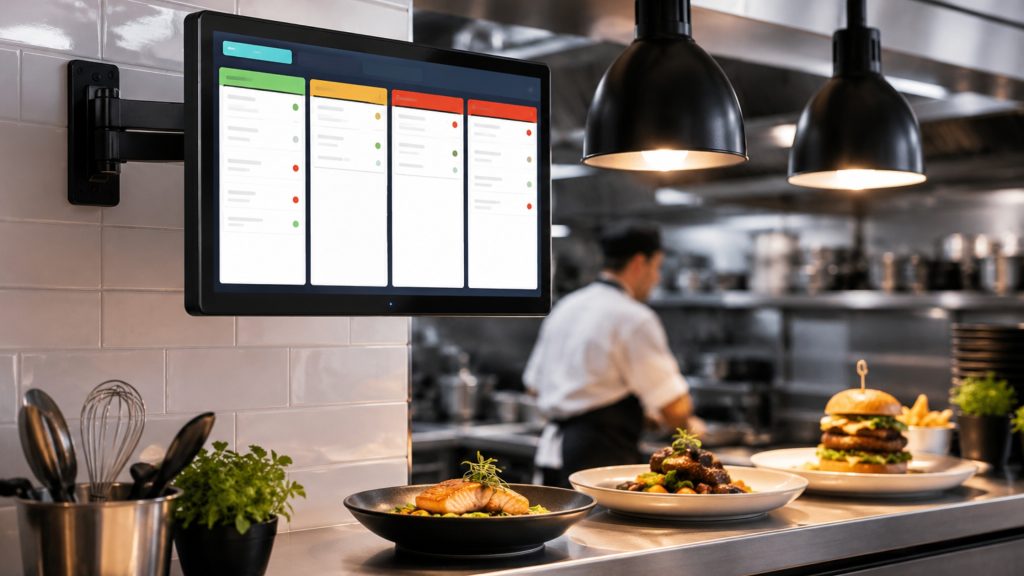 Kitchen display system in restaurant
